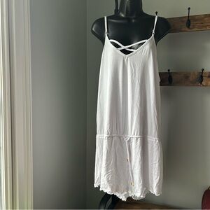 California Waves junior white sleeveless romper swim cover up size XL